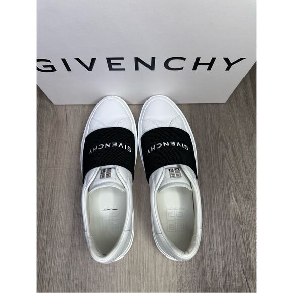 GIVENCHY Logo Leather City Sport Slip-on Sneakers Black & White Size US 11 $675 - Picture 4 of 12